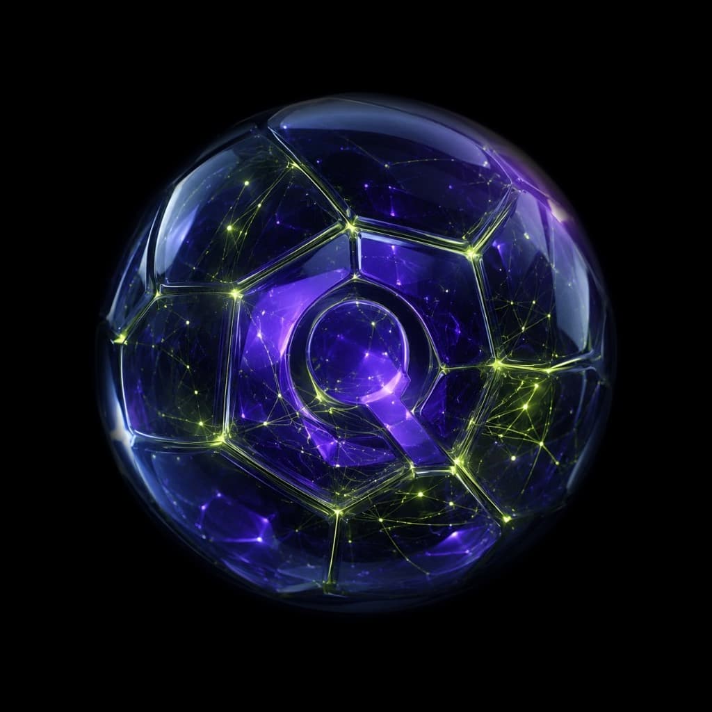 SegmiQ Company Brain — a glass neural core with a Q at the centre